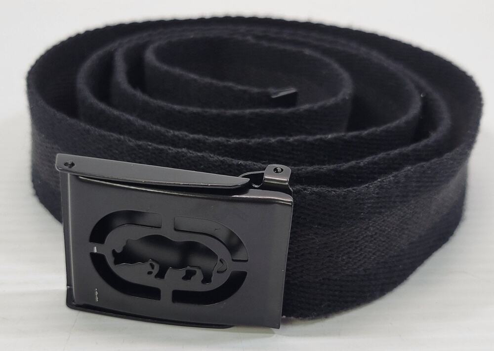 JJ) Ecko Unltd Rhino Men 2-Tone Black Buckle Fabric Cargo Belt